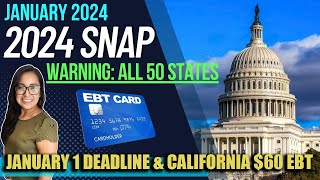 NEW 2024 SNAP UPDATE JANUARY 2024 WARNING for ALL 50 STATES MILLIONS COULD BE AFFECTED in JAN [upl. by Llemrej]