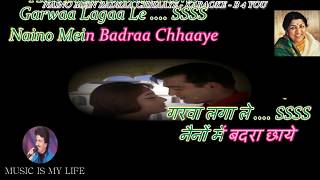 Naino Mein Badra Chhaye Karaoke With Scrolling Lyrics Eng amp हिंदी [upl. by Namref55]