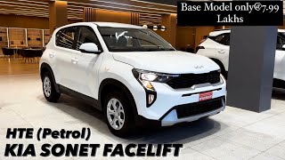 New Kia Sonet Facelift 2024 Base Model HTE Petrol  Only799 Lakhs  Full review 😍🔥 [upl. by Lorrie76]