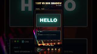 Text VS Box Shadow html css javascript coding webdesign webdevelopment [upl. by Isherwood]