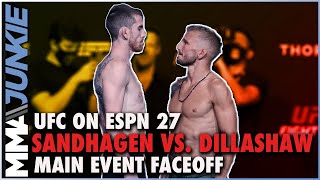 Cory Sandhagen vs TJ Dillashaw faceoff  UFC on ESPN 27 staredown [upl. by Krawczyk]