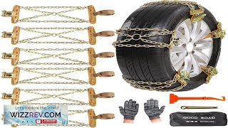 Snow Chains 6 Packs Emergency Anti Slip Tire Chains Adjustable Universal Thickening Review [upl. by Eadahs]