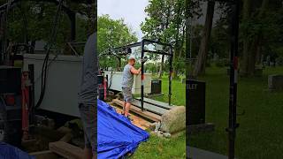 Preparing a Grave Liner for a Service Part 2 cemetery educationalvideo funeral graveyard vault [upl. by Gnod]