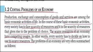 NCERT  centrals problems of an economy  class 11 Microeconomics [upl. by Noirret]