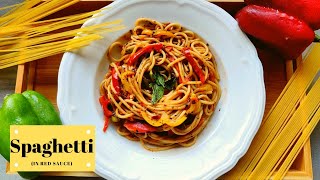 Jain Spaghetti recipe  Italian spaghetti in red sauce  Make restaurant type spaghetti at home [upl. by Platus]