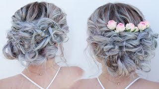 Bohemian Bridal Bun Updo Accessorized 2 Ways [upl. by Idas]