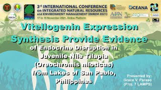 Vitellogenin Expression Synthesis Endocrine Disruption in Juv Nile Tilapia from Lakes of San Pablo [upl. by Trish497]