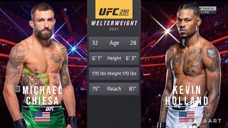 MICHAEL CHIESA VS KEVIN HOLLAND FULL FIGHT UFC 291 [upl. by Pellet903]