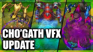 All ChoGath Skins Update 2018 New Visual Effects VFX League of Legends [upl. by Aihsad]