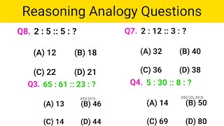 Reasoning Number Analogy Questions  SSC GD UP Police SSC CGL CHSL MTS amp all exam [upl. by Lehman]