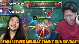 REAKSI CEWEK ON MIC MELIHAT FANNY GUA SAVAGE  Mobile Legends [upl. by Asilehc498]