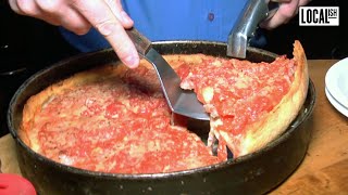 Deep Dive into Chicago Pizza  Lou Malnatis  Bite Size [upl. by Emyaj712]