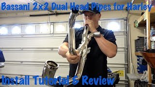 Bassani 2x2 Dual Head Pipes For Harley TouringInstall Tutorial amp Review [upl. by Enyaz]