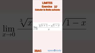 Exercice 37 Limites 2BAC Maths [upl. by Ahsienat]