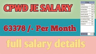 CPWD JE SALARY 202223 NEW CPWD JE CIVIL SALARY FULL DETAILS VIDEO ANALYSIS OFFICIAL SALARY SLIP [upl. by Yhcir]