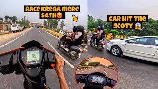 Cute Couple Want To Race With Me😍  Activa Vs Ntorq Drage Race😡  Car Ne Activa Ko Thok Diya🤬 [upl. by Elolcin]