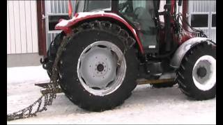 Snökedja till traktor och skogsmaskin på vintern [upl. by Yeslaehc]