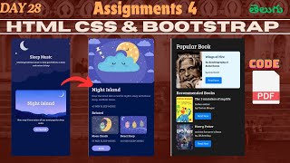 Day 28  Assignment 4  Html CSS and Bootstrap  Telugu  NxtWave [upl. by Afnin]