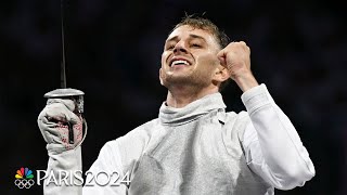 Nick Itkin secures fencing bronze medal for United States in mens individual foil  Paris Olympics [upl. by Ahtnammas27]