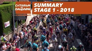 Summary  Stage 1 Valence  SaintJustSaintRambert  Critérium du Dauphiné 2018 [upl. by Herries]