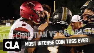 MOST INTENSE COIN TOSS EVER Oaks Christian vs Calabasas Rivalry Mix 2018 Thibodeaux vs Pittman [upl. by Eggleston447]