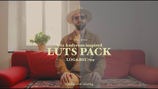 Wes Anderson inspired LUTs pack  Video presets  Color grading  LOG amp REC709  Cinematic video [upl. by Pilihp]