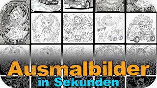 Ausmalbilder für Kinder selber erstellen  Kinder Malbuch mit KI  Tutorial deutsch [upl. by Furiya]