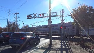 LIRR 405 Double Decker to Speonk With K5LA  Wellwood Ave Crossing 1  Lindenhurst NY [upl. by Gwenny]