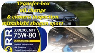 mitsubishi shogun sport transfer box oil change with camera inspection [upl. by Atinaej]