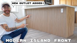 DIY MODERN WOOD SLAT KITCHEN ISLAND  PENINSULA [upl. by Issiah]