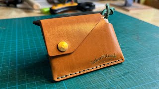 How to make a leather wallet for cards and banknotes leathercraft asmr [upl. by Papp]