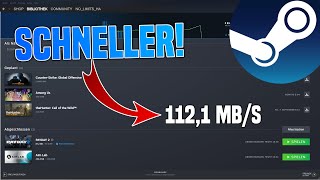 Steam DOWNLOAD beschleunigen Tutorial  Schneller Downloaden [upl. by Ellatsyrc]