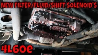 2002 CHEVY S10 XTREME 4L60e TRANSMISSION SHIFT SOLENOIDSFILTERFLUID REPLACEMENT [upl. by Marlo659]