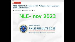 Nursing Licensure Exam Results NLE Held on Nov 1112 2023 Uploadingalmost Done [upl. by Ecenahs]