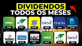 CARTEIRA DE AÇÕES PARA RECEBER DIVIDENDOS TODOS OS MESES  ESTRATÉGIA BARSI DE RENDA PASSIVA [upl. by Aneehsit]