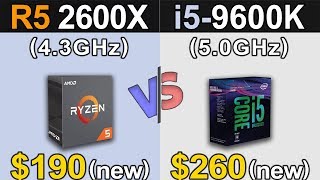 Ryzen 5 2600X Vs i59600K  1080p and 1440p  New Games Benchmarks [upl. by Eitnom]