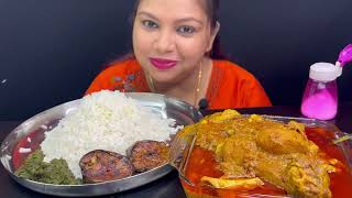 BigbitesEating Rice With Spicy 🥵🔥 Mutton CURRYAnd Fulkopir Pata Bata।। [upl. by Jelks]