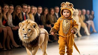 Cutest Baby Fashion Show with Cute Animals  Baby Collection [upl. by Alek]