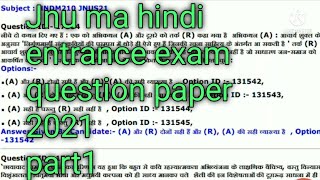 jnu ma hindi entrance exam question paper 2021 [upl. by Ennaer21]