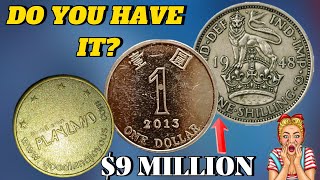 TOP 3 RAREST COINS WORTH BIG MONEY HK 1 2013 Playland Lahore Pakistan amp UK 1 Shilling 1948 [upl. by Atteynek192]