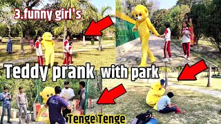 3 crazy girls funny teddy prank 🧸 कॉकरोच prank prankvideo funnyvideos [upl. by Anecusa]