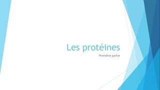 Biochimie  Les protéines  Partie 1 [upl. by Ardnatal344]