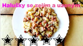 Halušky se zelím a uzeným  super oběd 👍 Dumplings with cabbage and smoked  super lunch [upl. by Ecela]