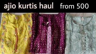 Ajio kurtis haul  Ajio sale haul start from 500  super qualitynikithagnyanu [upl. by Llessur905]