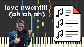 Ckay  love nwantiti ah ah ah  Piano Tutorial Sheet Music [upl. by Shanney]