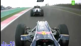 Accidente Vettel Webber GP Turquia 2010 [upl. by Adnauqaj]