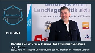 Bericht aus Erfurt 2 Sitzung des Thüringer Landtages  Jens Cotta AfDFraktion [upl. by Boaten]