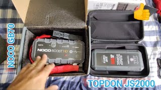 NOCO GB70 and TOPDON JS2000 amp battery booster review [upl. by Ettennat]