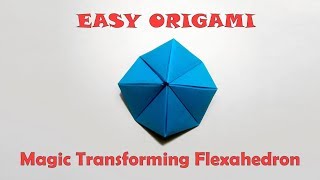 Easy Origami Magic Transforming Flexahedron  Organza Origami Tutorial [upl. by Anairotciv158]