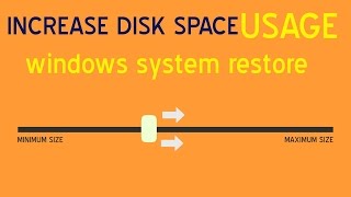 Increase the disk space usage  Windows system restore [upl. by Prussian]